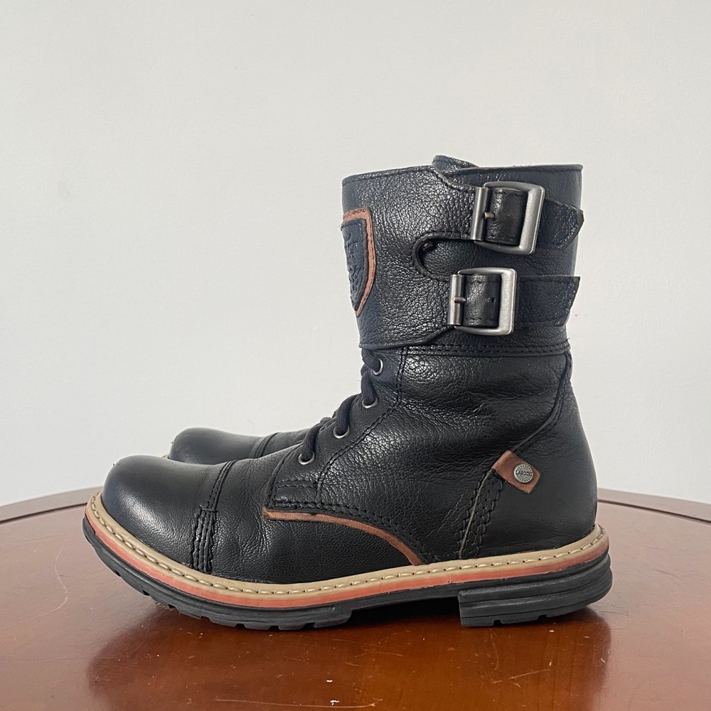 Lasocki Kids Moto Black Leather Ankle Boots | US 1